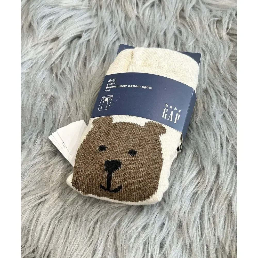 Baby Gap BRANNAN BEAR Tan Sweater‎ Knit TIGHTS 4-5 Years